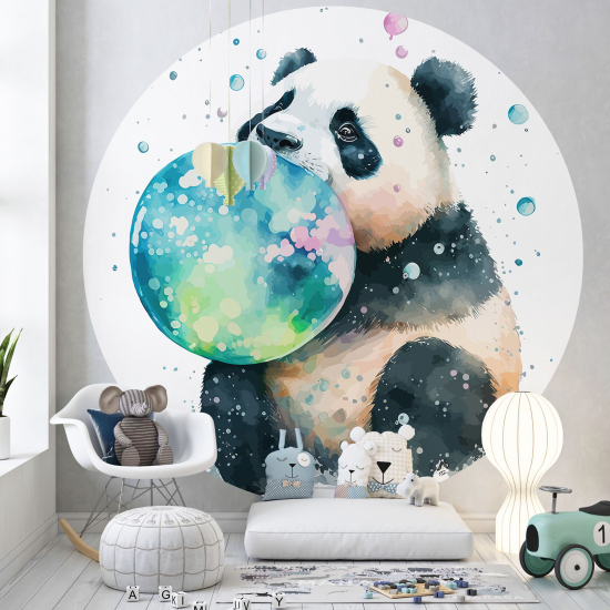 Papel pintado redondo para niños - Infantil - Panda
