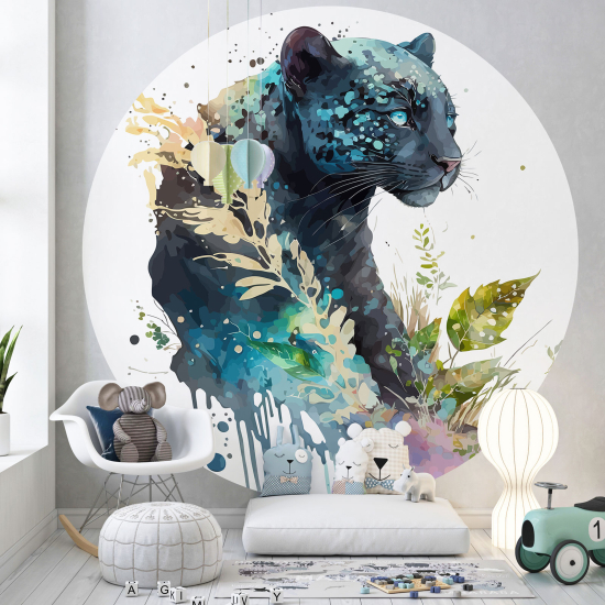 Papel pintado redondo para niños - Infantil - Pantera Negra