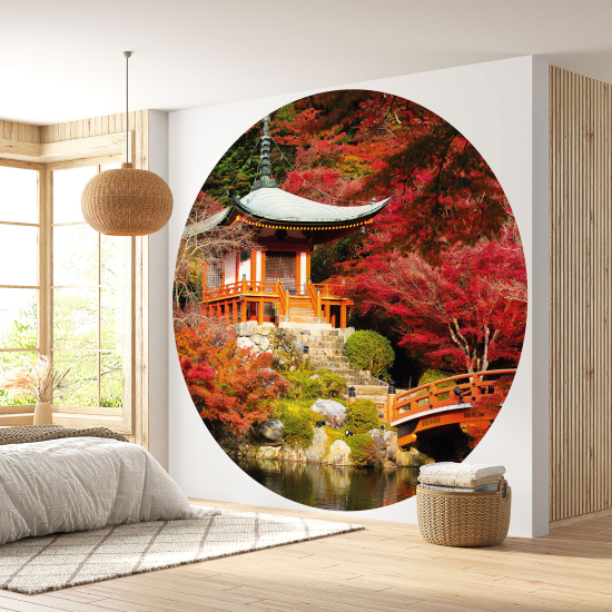 Papel pintado redondo - Templo Japonés