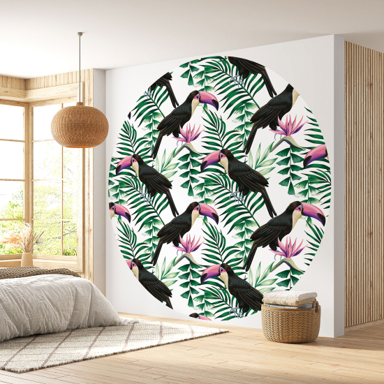 Papel pintado redondo - Tucanes