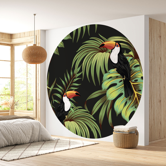 Papel pintado redondo - Tucanes