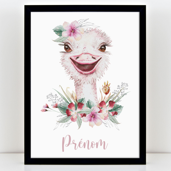Póster infantil personalizado - Avestruz