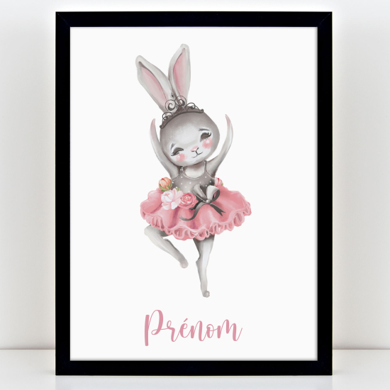 Póster infantil personalizado - Bailarina conejo