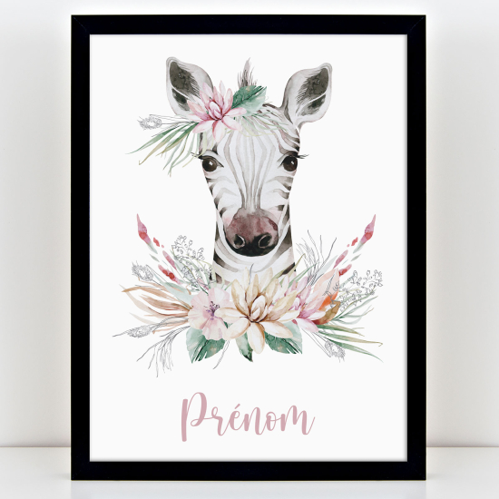 Póster infantil personalizado - Cebra