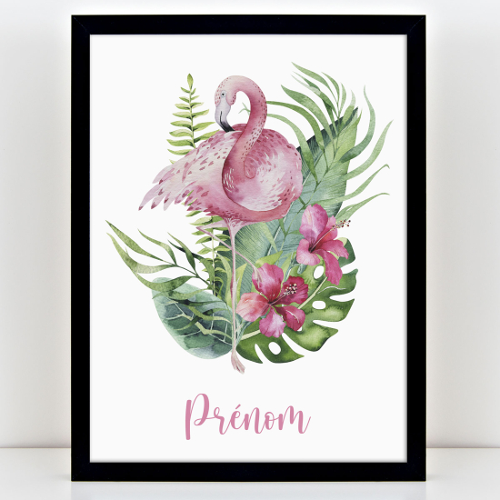 Póster infantil personalizado - Flamenco rosa