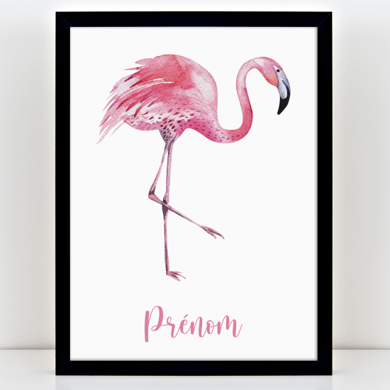 Póster infantil personalizado - Flamenco rosa