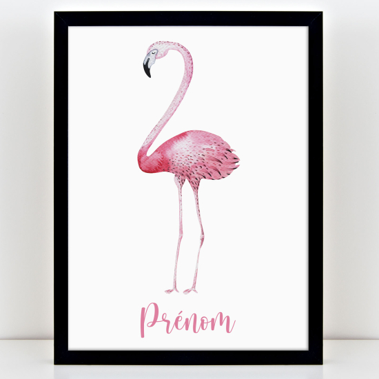 Póster infantil personalizado - Flamenco rosa