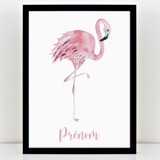 Póster infantil personalizado - Flamenco rosa