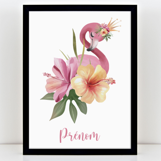 Póster infantil personalizado - Flamenco rosa