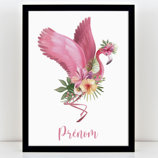 Póster infantil personalizado - Flamenco rosa