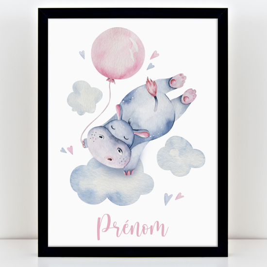 Póster infantil personalizado - Hipopótamo