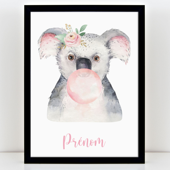Póster infantil personalizado - Koala burbuja