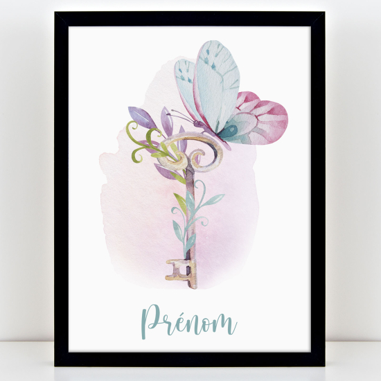 Póster infantil personalizado - Llave mariposa
