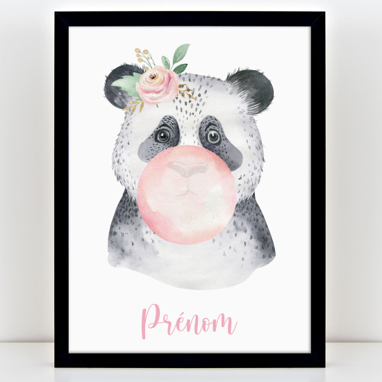 Póster infantil personalizado - Panda burbuja