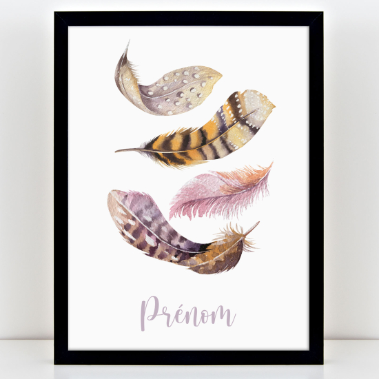 Póster infantil personalizado - Plumas