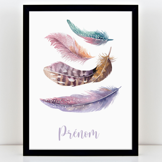 Póster infantil personalizado - Plumas