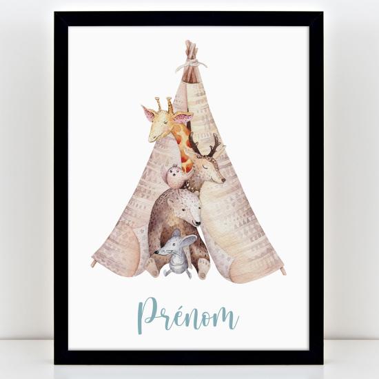 Póster infantil personalizado - Tipi animales
