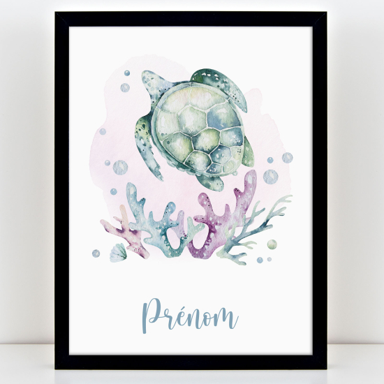 Póster infantil personalizado - Tortuga oceánica