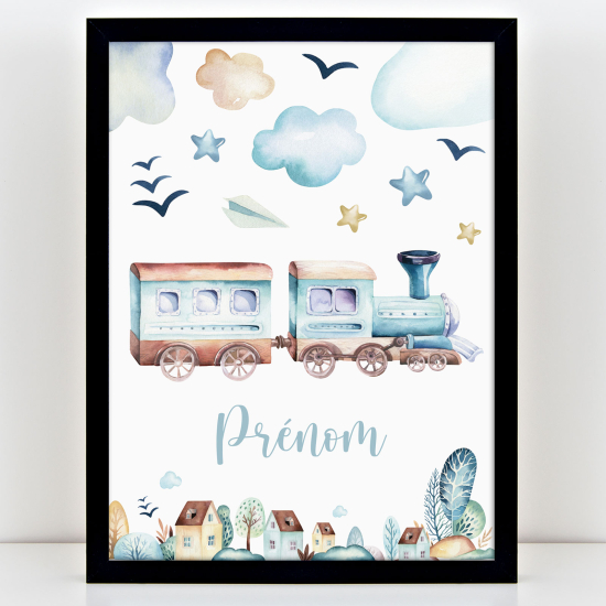 Póster infantil personalizado - Tren