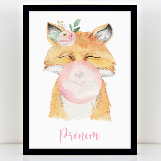 Póster infantil personalizado - Zorro burbuja