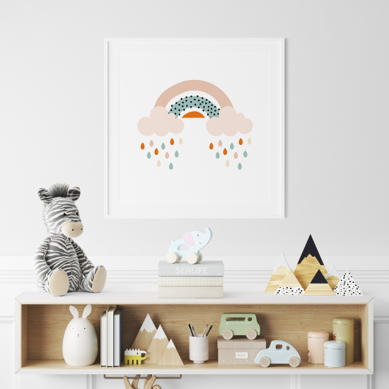 Póster para niños - Infantil - Arcoíris lluvia