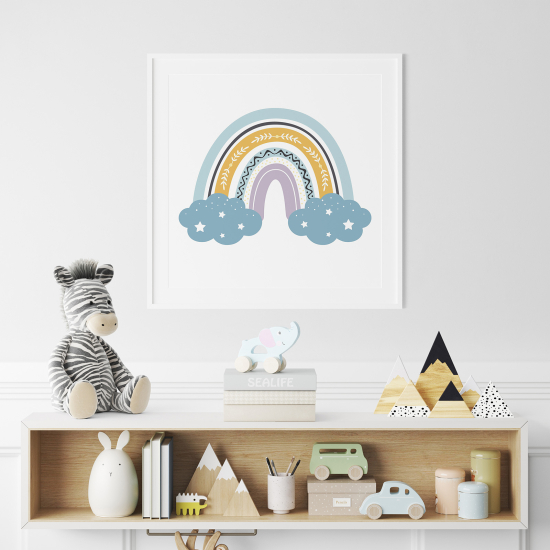 Póster para niños - Infantil - Arcoíris nubes