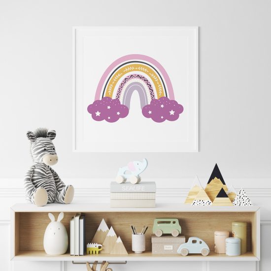 Póster para niños - Infantil - Arcoíris nubes