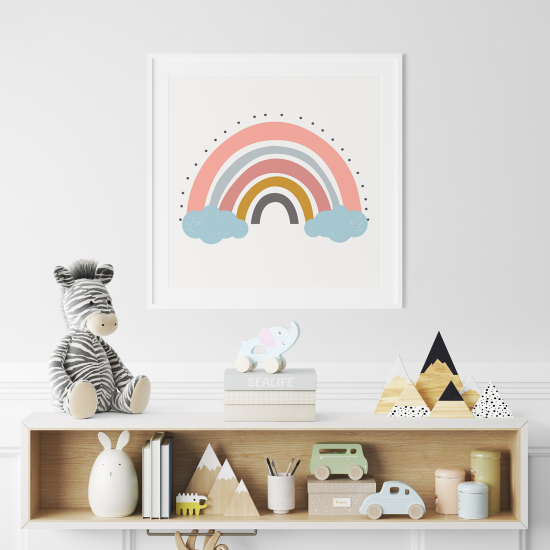Póster para niños - Infantil - Arcoíris nubes