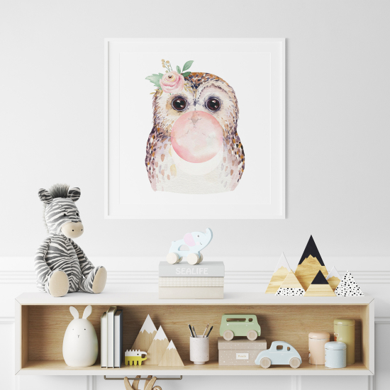Póster para niños - Infantil - Búho burbuja