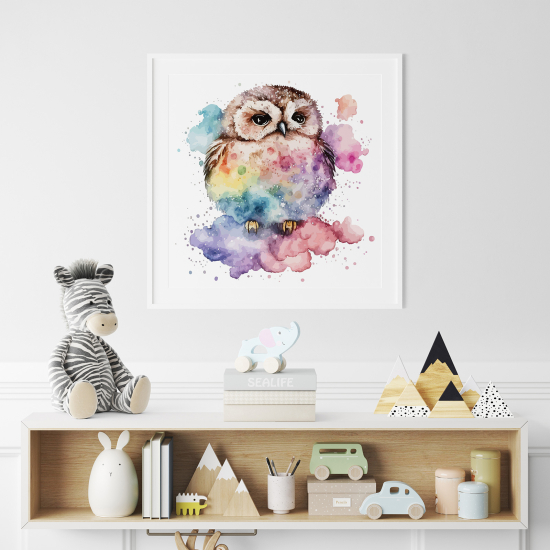 Póster para niños - Infantil - Búho colorido