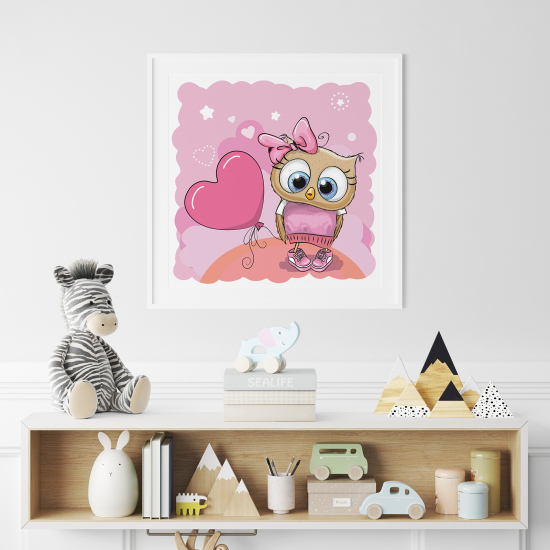 Póster para niños - Infantil - Búho Corazón