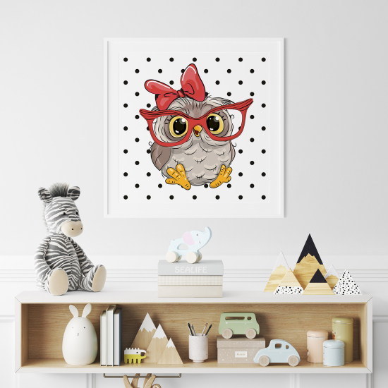 Póster para niños - Infantil - Búho de anteojos
