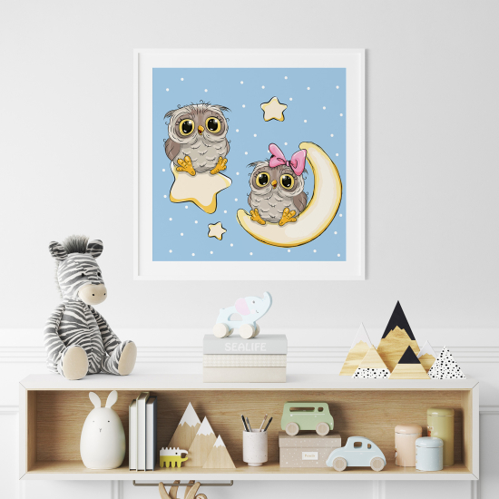 Póster para niños - Infantil - Búhos Luna