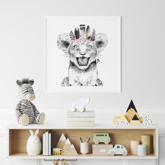 Póster para niños - Infantil - Cachorro de león indio