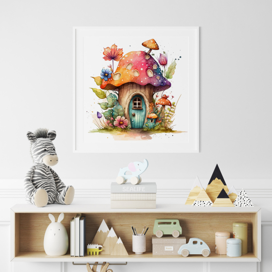 Póster para niños - Infantil - Casa de los Hongos