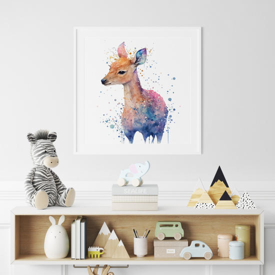 Póster para niños - Infantil - Cervatillo colorido