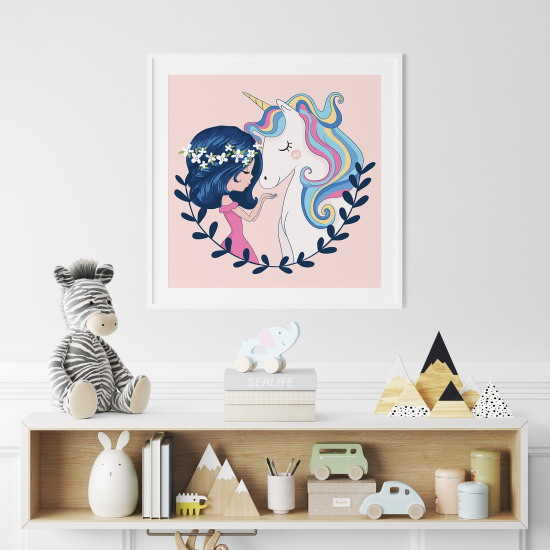 Póster para niños - Infantil - Chica Unicornio