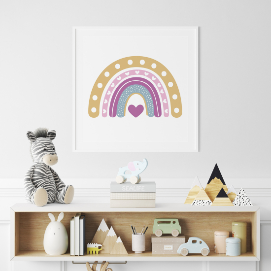 Póster para niños - Infantil - Corazón Arcoíris