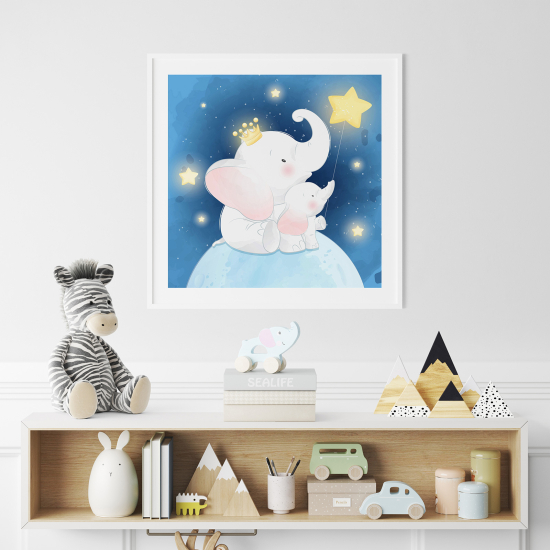 Póster para niños - Infantil - Elefante Estrellas