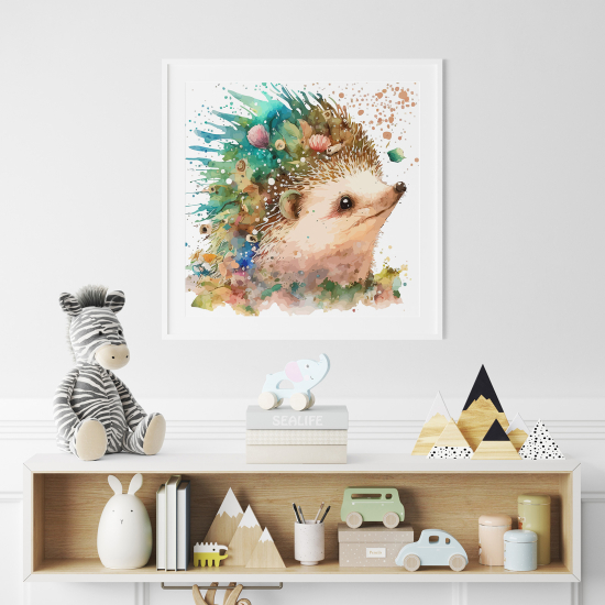 Póster para niños - Infantil - Erizo colorido