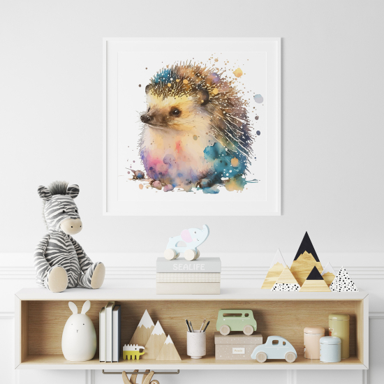 Póster para niños - Infantil - Erizo colorido