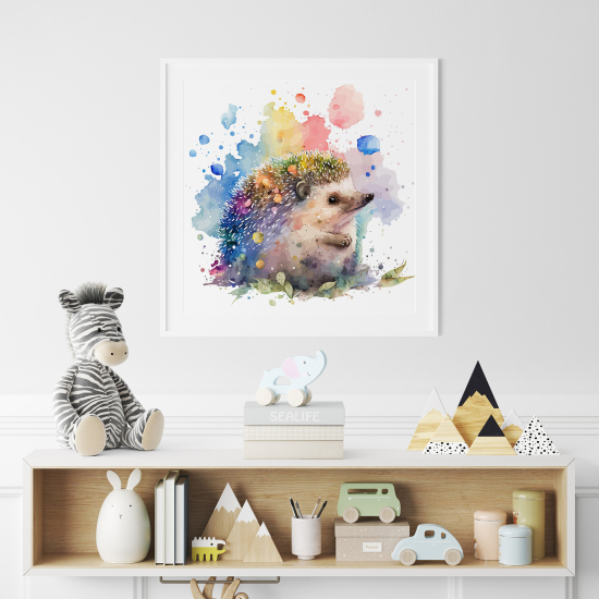 Póster para niños - Infantil - Erizo colorido