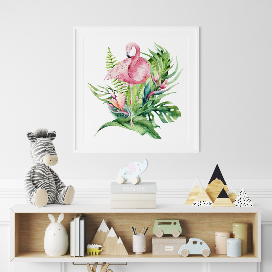 Póster para niños - Infantil - Flamenco Rosa