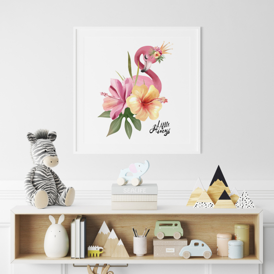 Póster para niños - Infantil - Flamenco Rosa