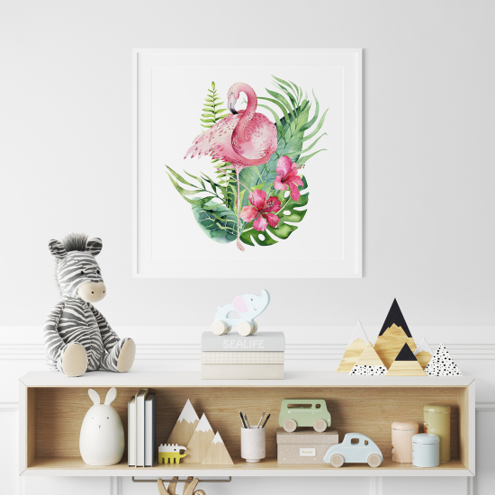 Póster para niños - Infantil - Flamenco Rosa