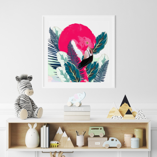 Póster para niños - Infantil - Flamenco Rosa
