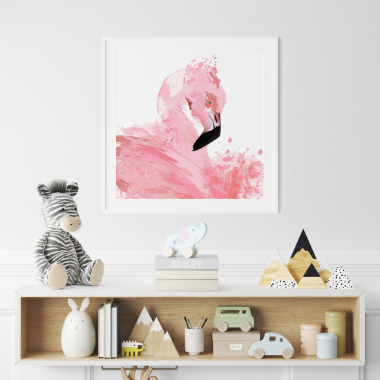 Póster para niños - Infantil - Flamenco Rosa