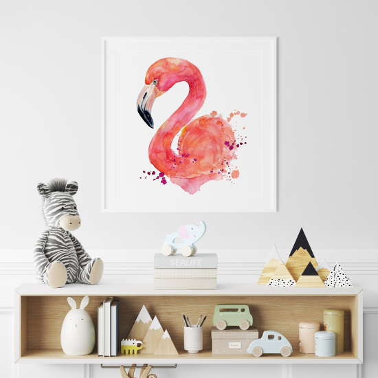 Póster para niños - Infantil - Flamenco Rosa