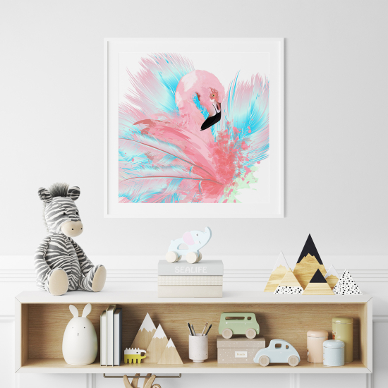 Póster para niños - Infantil - Flamenco Rosa