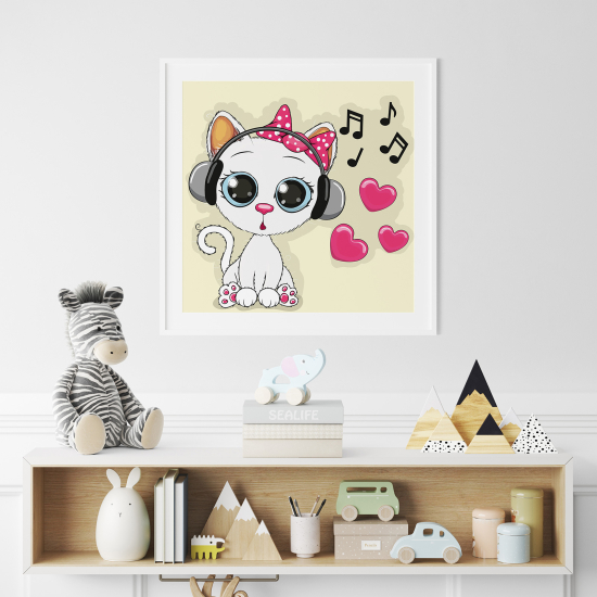 Póster para niños - Infantil - Gatitos música